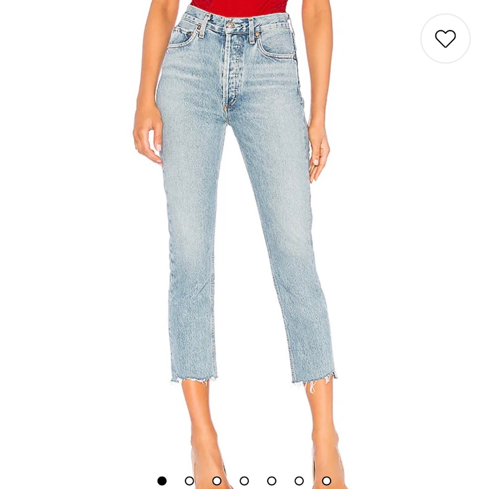AGOLDE Riley High Rise Crop straight jeans Zephyr wash size 28